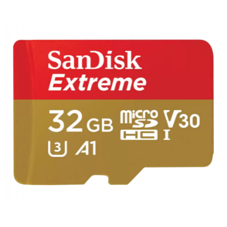 Cartão de Memória 32GB Sandisk Extreme microSD HC UHS-I CLASS10 R:100MBs C/ Adaptador SD